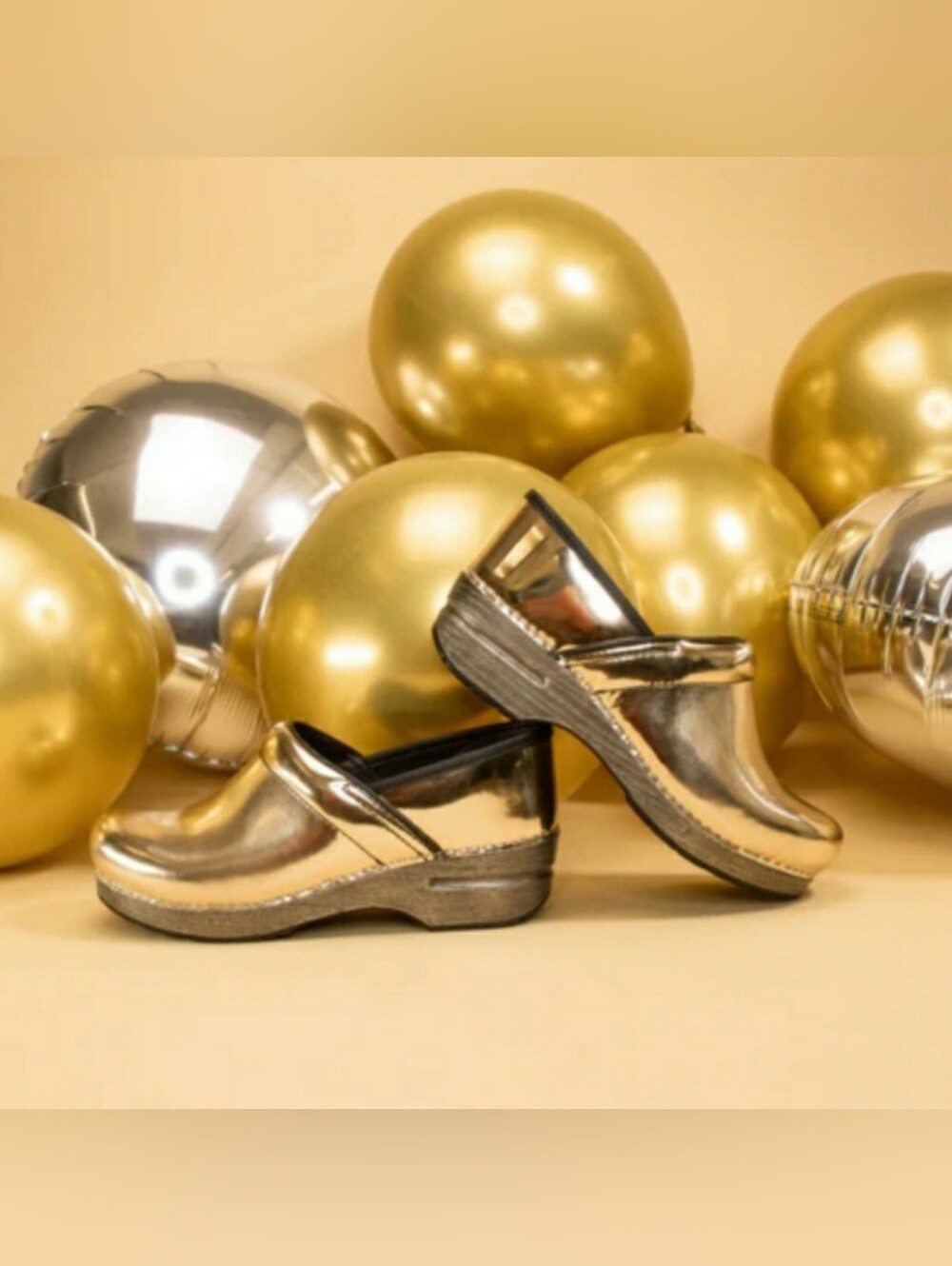 NEW*GoLd Dansko Chrome Pro Clog Metallic Shiny Bling Festive Holiday Halloween🌟
